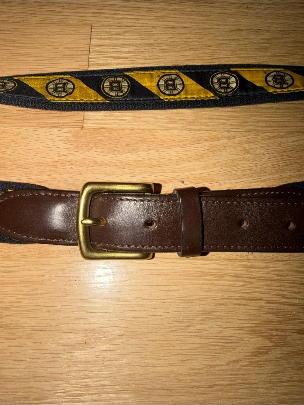 Vineyard Vines Bruins Black and Yellow Webbed Team Logo Belt
